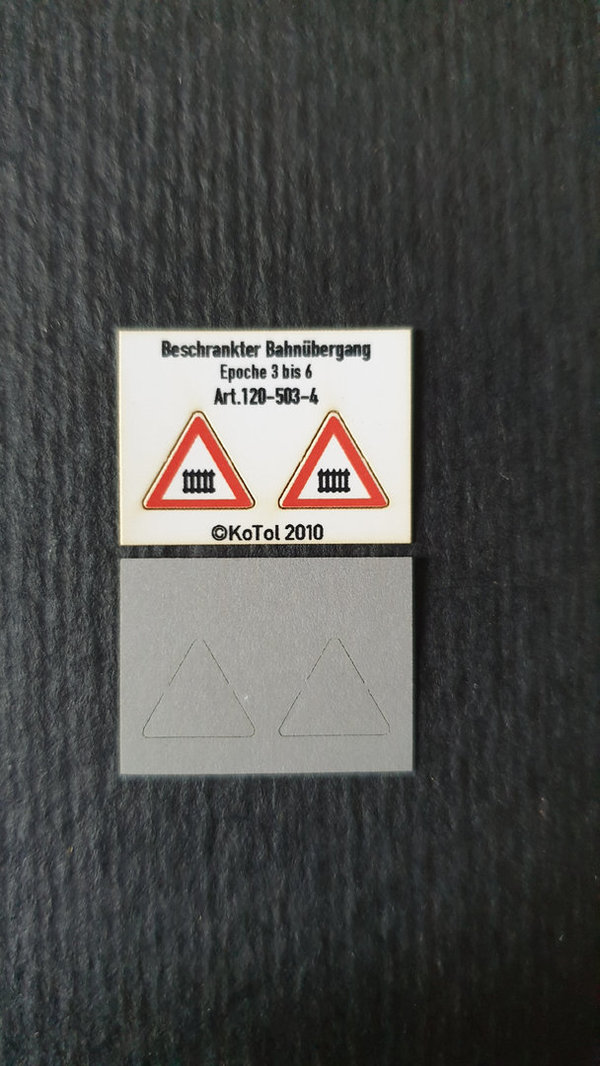 Warnzeichen beschrankter BÜ DB/DR Spur TT 1:120